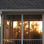 Sunset through the screened in porch